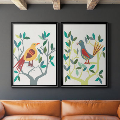 Toile encadrée de qualité supérieure Whitty Bird III - prête à être accrochée