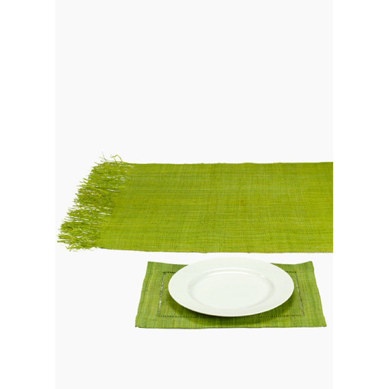 Giselle Raffia Runner, 60" x 24", Green