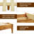 Haven King Solid Wood Bed Frame with Headboard, Natural Oak Finish Scandinavian Platform Bed All Mattress Support, 800 lbs Capacity, 5 Years Warranty-1009728373-1009728372