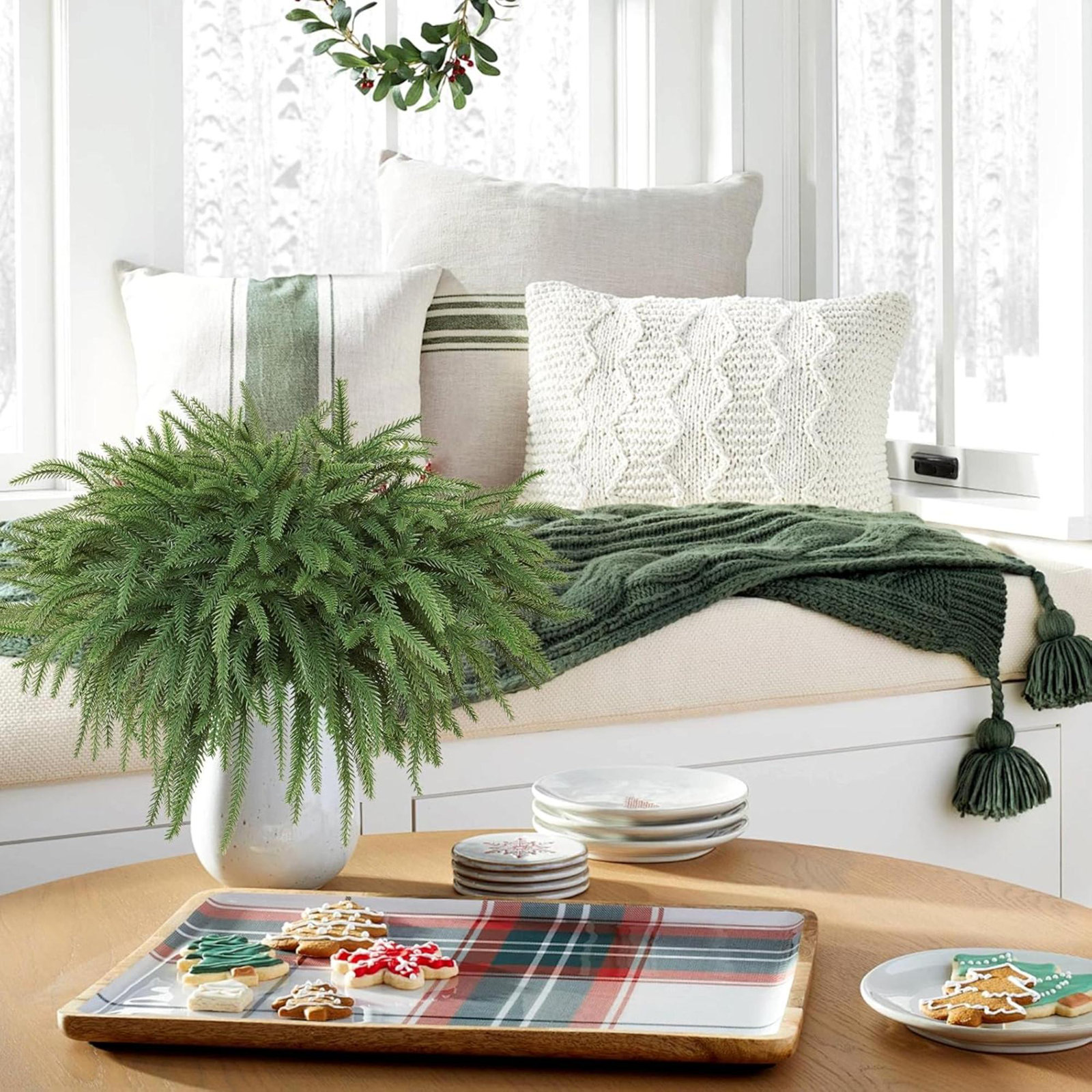 12" Norfolk Pine Branch, 6, 10" x 2" 