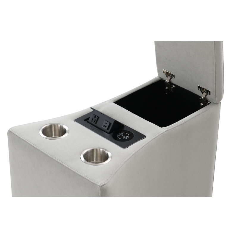 Console rembourrée mate avec USB en gris