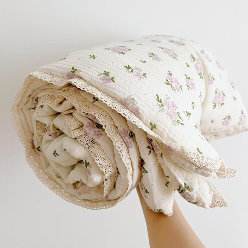 Cute Pattern 2-Layer Muslin Cotton Quilt/Blanket