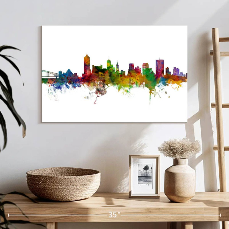 Kavia Memphis Tennessee Skyline II, H 16 po x l 24 po