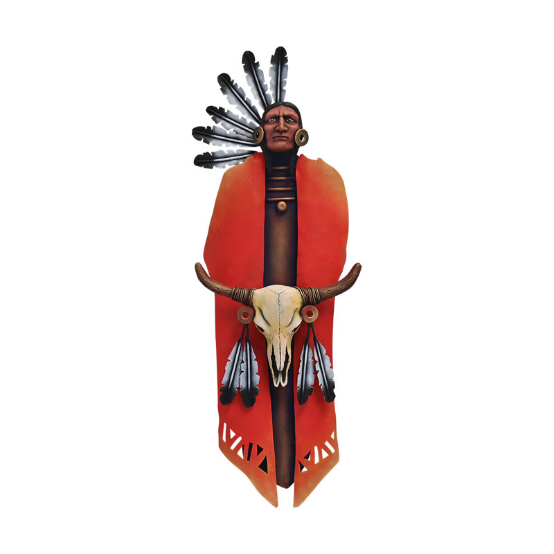 Native American with Skull Wall Decor