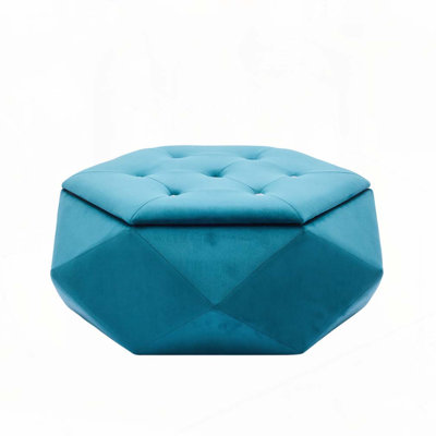 Velvet Fabric Tufted Storage Ottoman