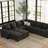 Shavera 8 - Piece Velvet Sectional Sofa Livingroom Coner Couch with 2 Storage Ottomans-1857524873