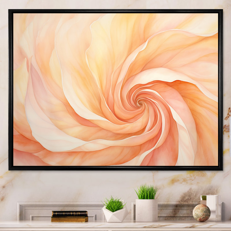 «Lincolnton - Abstract Spirals», art mural, H 24 po x l 32 po x P 1 po, Toile avec cadre flottant noir