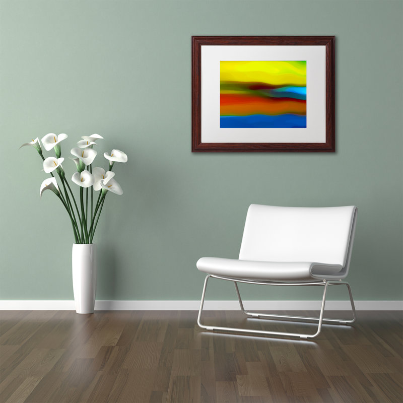 River Runs Through Abstract Canvas Art with Wood Frame