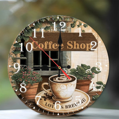 10-Inch Wooden Wall Clock, Silent Movement, Battery Operated (AA Batteries Not Included), Artistic  Decor, Perfect for Home Accents