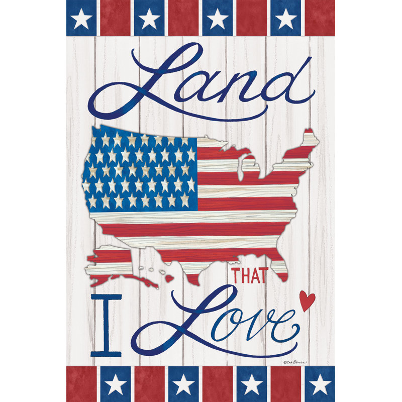 «Land that I Love» par Deb Strain, art textuel, Cadre simple blanc, Oui, H 36 po x l 24 po