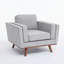 Fauteuil en chenille Inayat l 22,3 po avec pieds en bois massif-1408929434