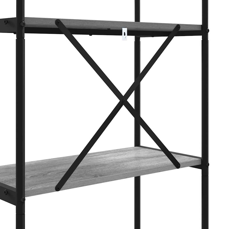 Bookshelf Engineered wood Modern Rectangular Shelving Unit Living Room, Grey Sonoma