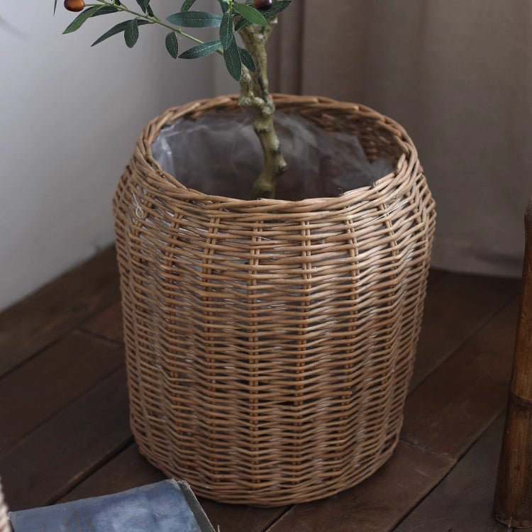 Panier à fleurs en osier naturel avec doublure