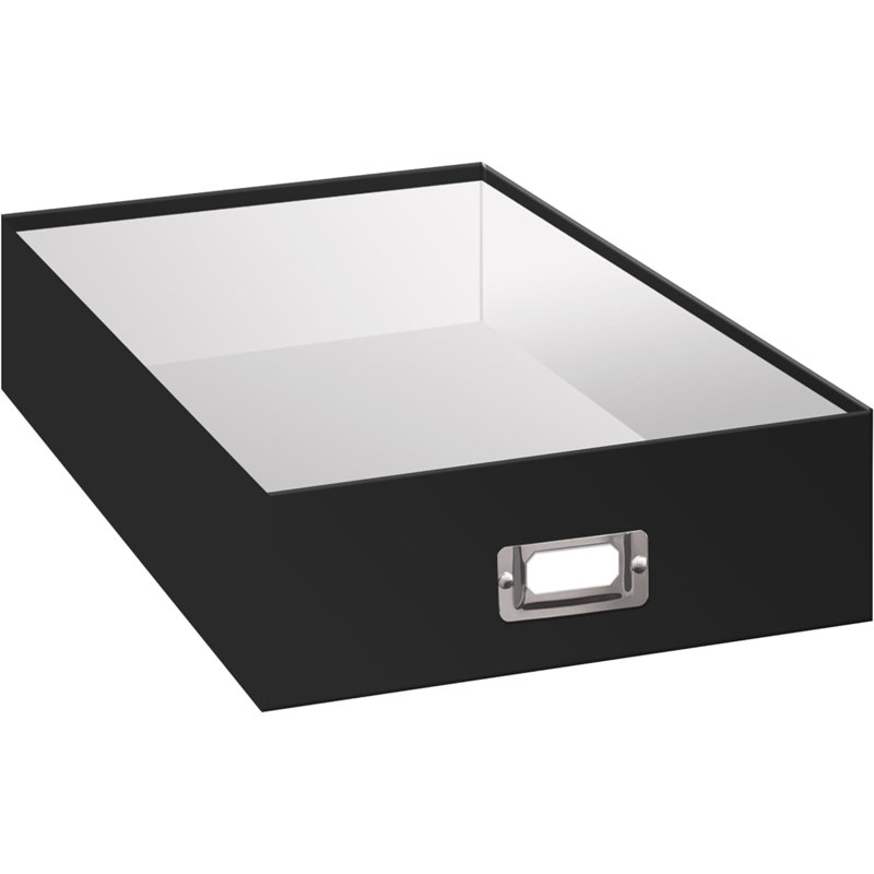Boîte de rangement Bright, Noir, H 3,75 po x l 13 po x P 14,75 po