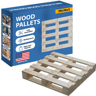 Wooden Pallets, Easy for Commercial Use, Strong Sturdy Structure, 38x36x5