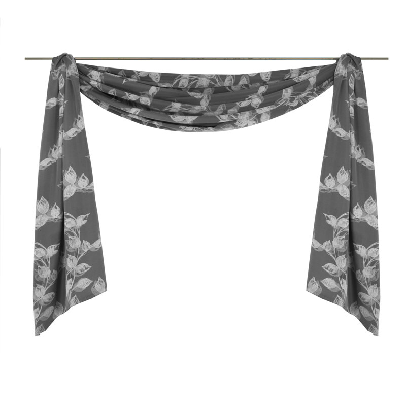 Aston Room Darkening Window Scarf Single Panel, 500cm Width x 135cm Drop, Grey/Brown/Blue