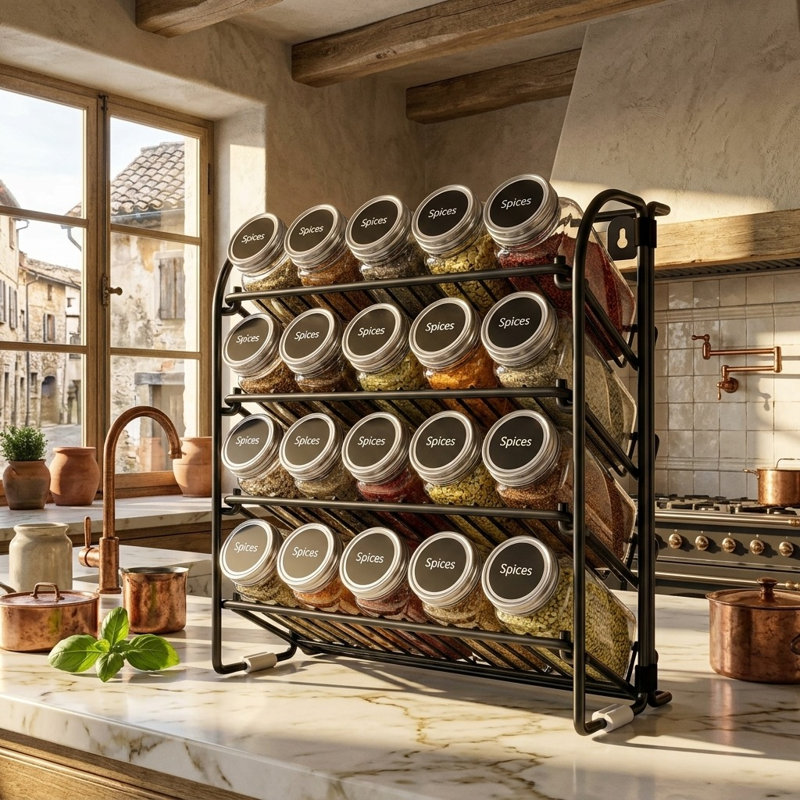 Freestanding Stainless Steel Spice Rack