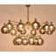 Grand lustre linéaire moderne à deux niveaux en verre et laiton teinté Jakobsson-87855737-131401610-87855724