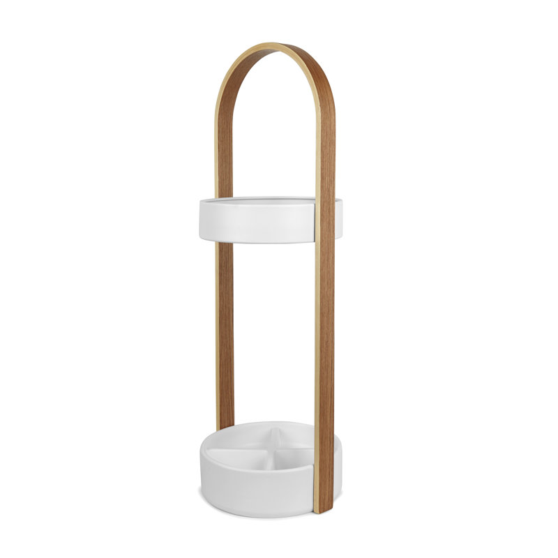 Bellwood Umbrella Stand, White/Natural