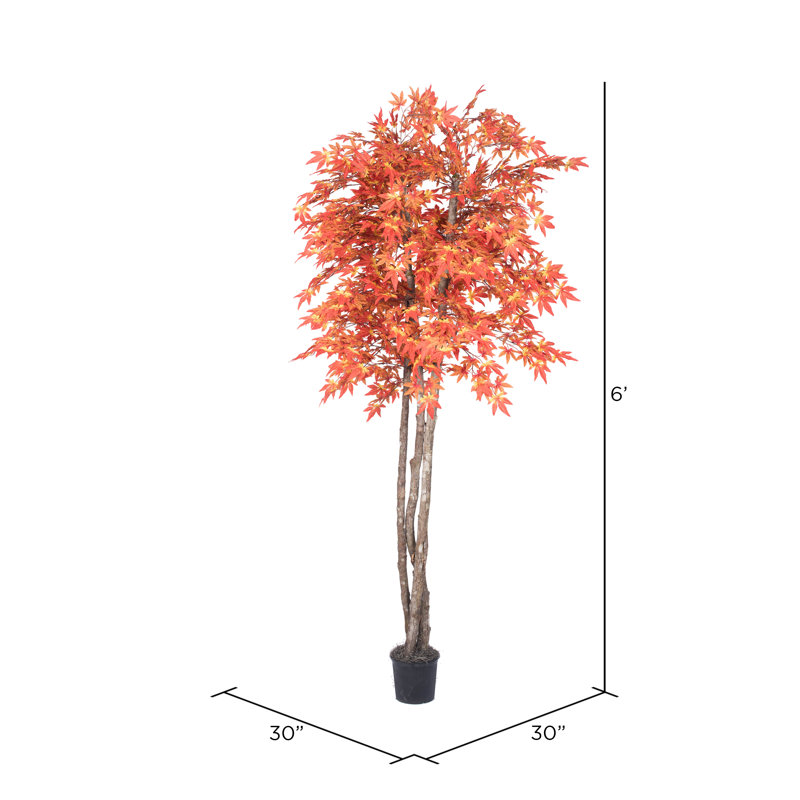 Faux Tree in Basket, 72" H x 30" W x 30" D