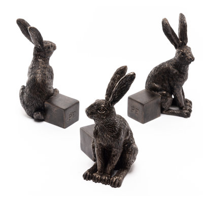 Pieds de jardinière en bronze Vigilant Hare