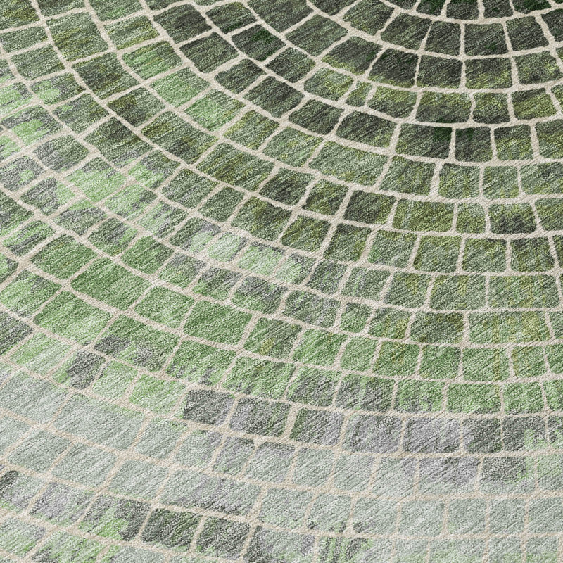 Machine Washable Indoor/Outdoor Chantille ACN2524 Geometric Rug, Aloe, Rectangle 5' x 7'6"