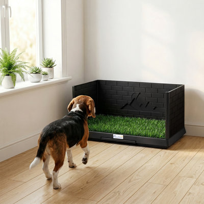 Dog Grass Pad with High Walls and Tray, Indoor Potty Tray