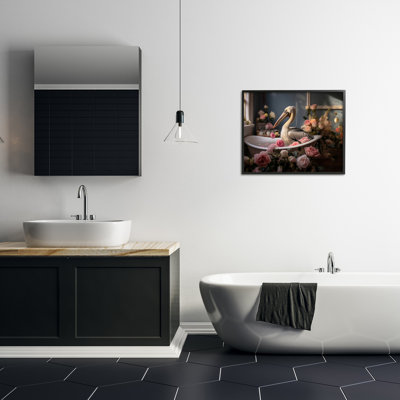 Bc-397_FG " Pelican In Rose Filled Tub " by Lazar Studio