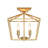 4 - Light Square Lantern Geometric Semi Flush Mount