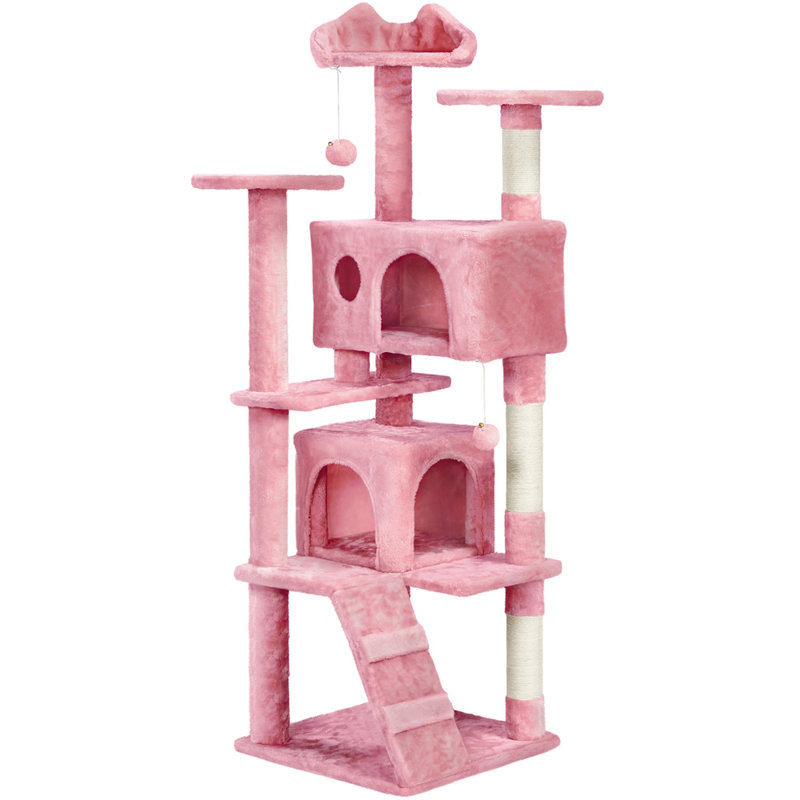 Cat Tree, Pink, 158cm H x 49cm W x 49cm D