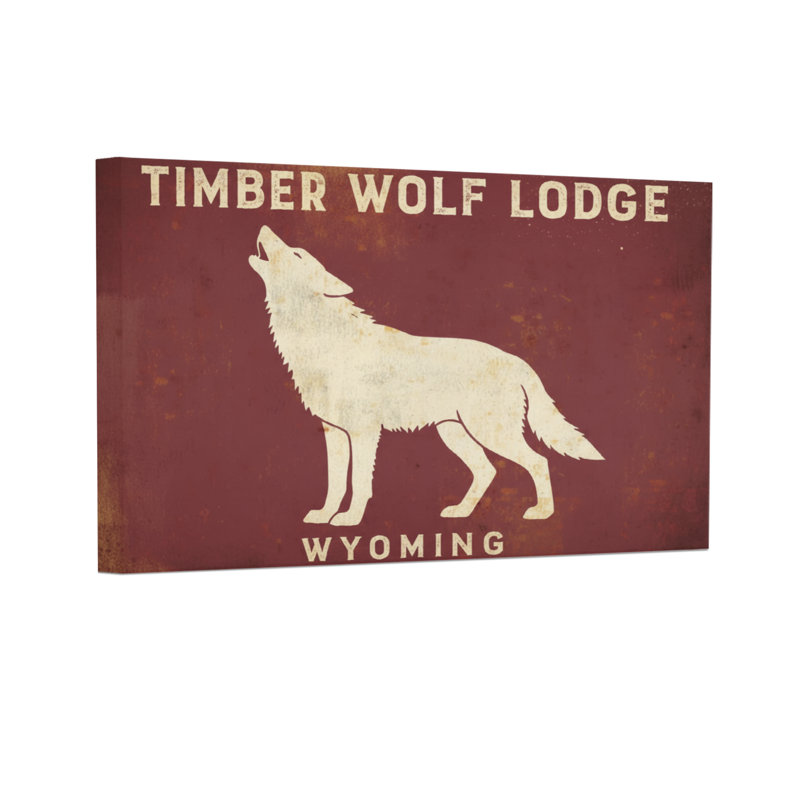 Animaux Timber Wolf Lodge, impression de signe, H 12 po x l 18 po