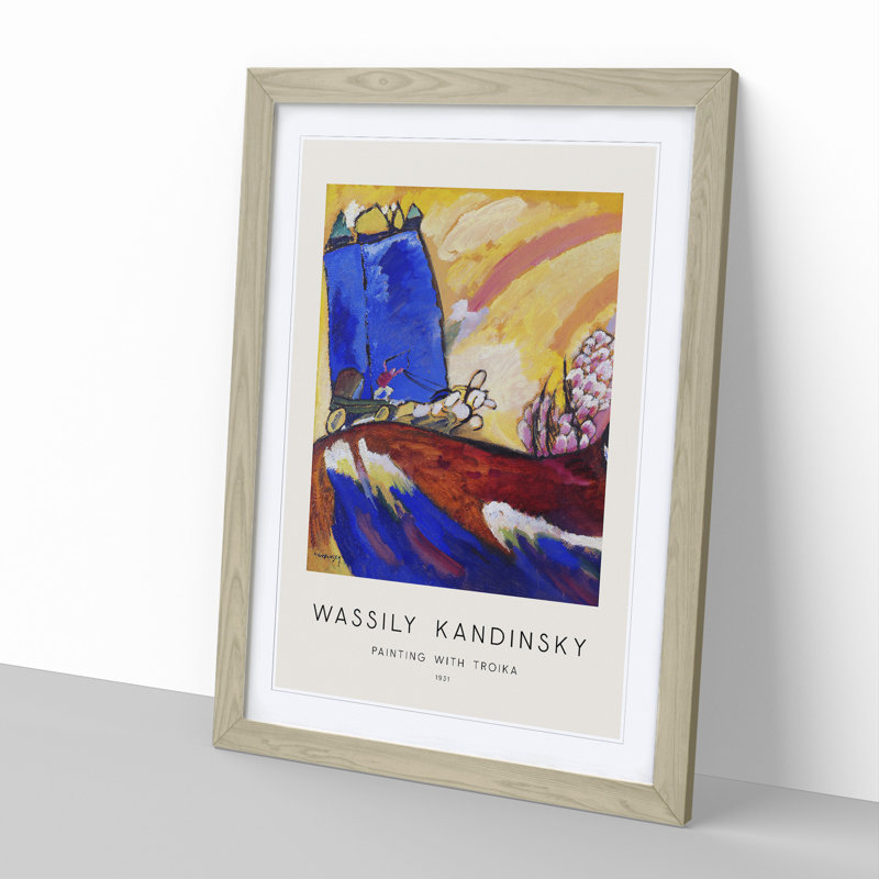 Painting with Troika by Wassily Kandinsky - Picture Frame Painting, Oak, 36cm H x 27cm W x 2cm D
