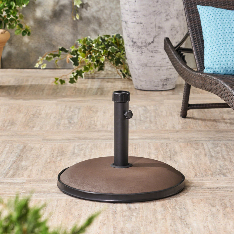 Base de parasol en béton robuste, 55 lb, brun, 19,47 po Support X 14,45 po, dimensions 56,49 lb