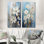Ensemble de 2 reproductions d'art murales beiges et dorées Seasonal Serenity Blooms