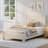 Bensu Boucle Upholstered Platform Bed with Soft Rounded Corners-596011133-597151280