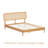 NTC Lupin Wooden Bed Frame with Headboard and Natural Rattan, Solid Oak/Rubber Wood Foundation with Silent Slats, 1000 Lb Capacity, Effortless Assembly-12934026-12934020