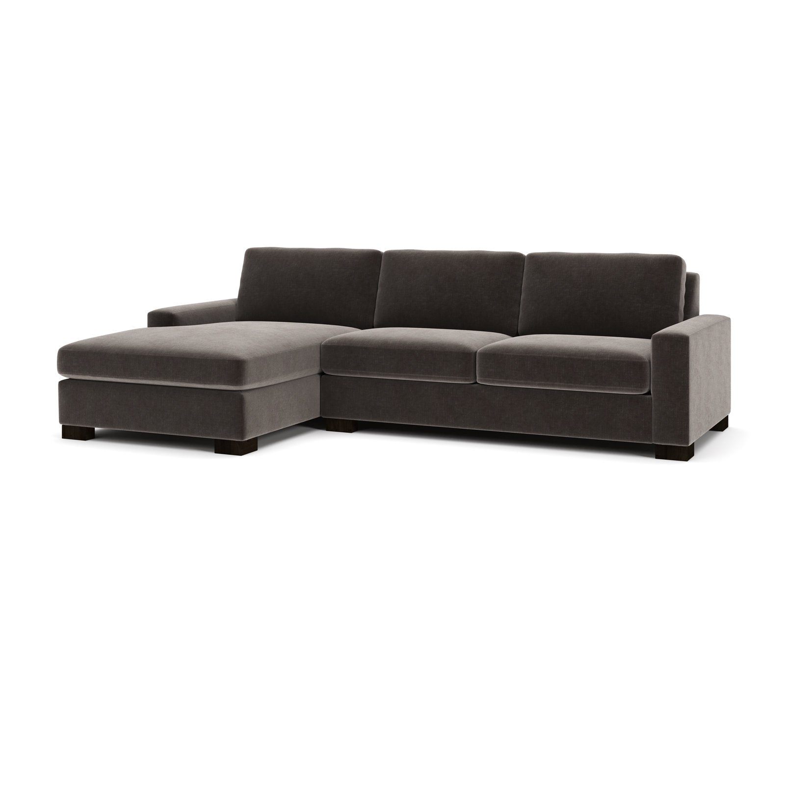 Jonie 115" 2-Piece Upholstered Chaise Sectional, Left Hand Facing, Andrew Espresso Performance Chenille