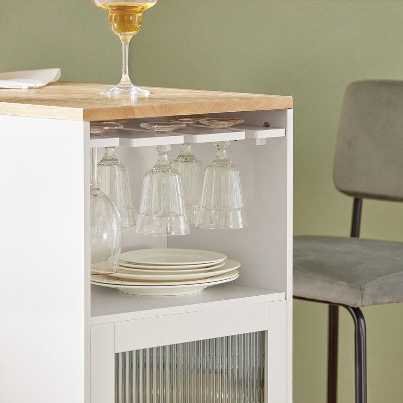 Aarilynn Mini Bar, White/Natural