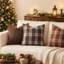Housses de coussin écossais en tartan - Housses de coussin décoratives à motif écossais rétro pour maison de campagne, décor rustique d'automne et d'hiver (ensemble de 2, housses seulement)