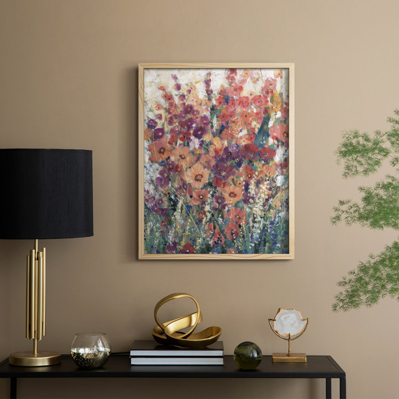 Sunlit Flowers I Framed Print - Solid Wood, Natural, 21" H x 17" W