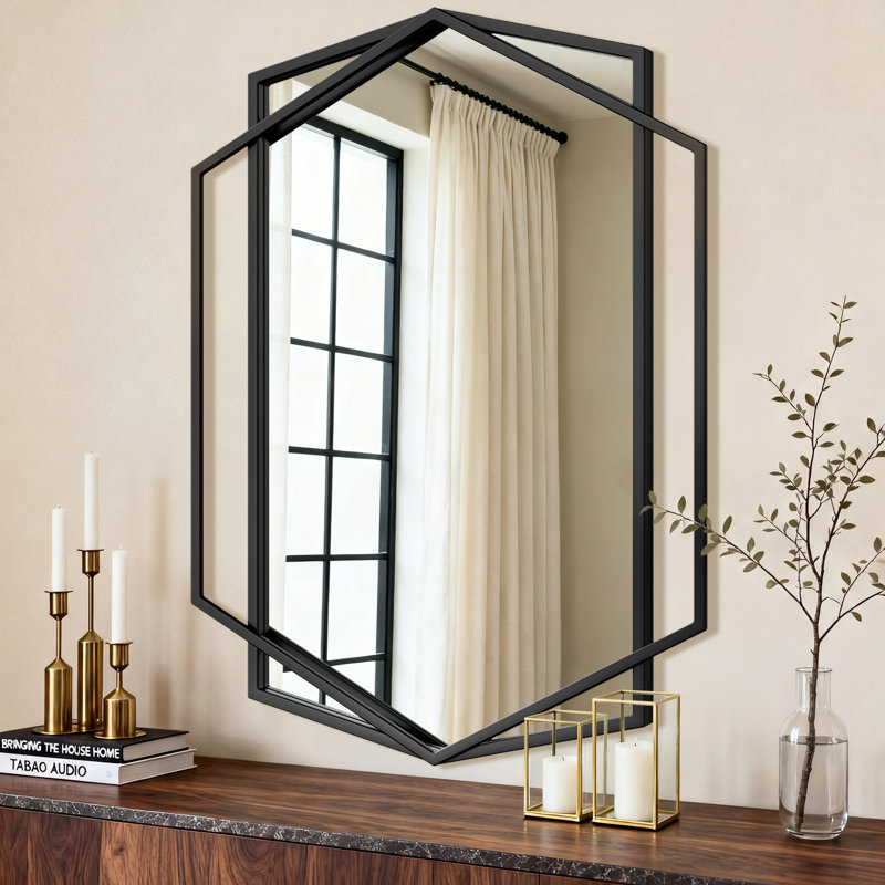 Miroir mural Hexagon, 32 po x 23 po