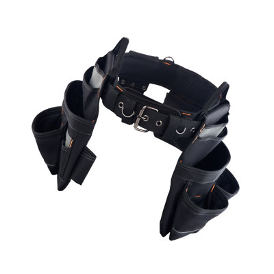 Heavy Duty Tool Belt with 18 Pockets - Adjustable Professional Carpenter Utility Apron for Electricians & Construction