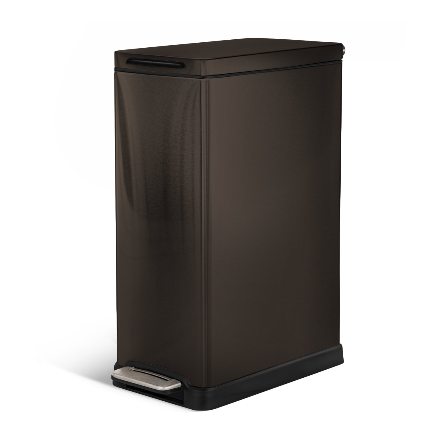 Home Zone Living 12 Gallon Stainless Steel Kitchen Trash Can with Step-On Pedal and Slow Closing Lid & Reviews | Wayfair