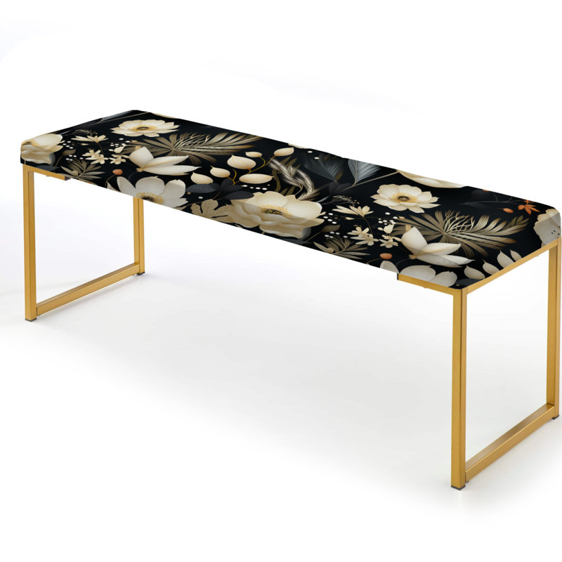 Banc rembourré or, Modern Florals