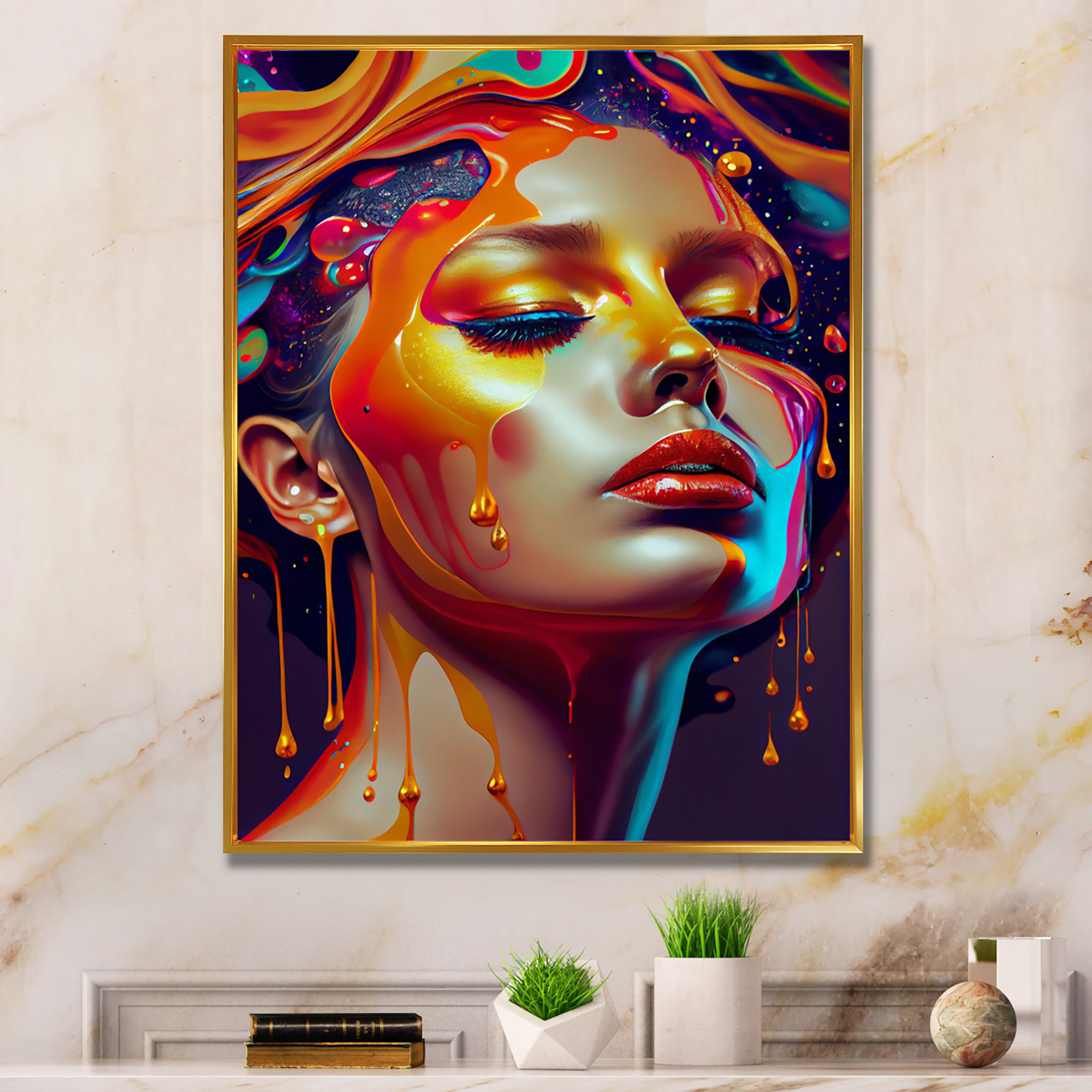 Mercer41 Liquid Ink Sensual Woman Portrait Iii Graphic Art On Canvas Wayfair