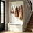 Farmhouse Hall Tree with Storage Bench, 5 Hooks Entryway Coat Rack, White Wooden Entryway Bench with Flip‑Top Storage Cabinet, Freestanding Mudroom Furniture for Foyer, Mudroom, Hallway