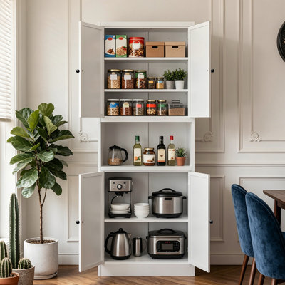 Armoire de rangement en acier de 72 po de hauteur avec grand comptoir, tablettes et crochets réglables, armoire robuste de style moderne