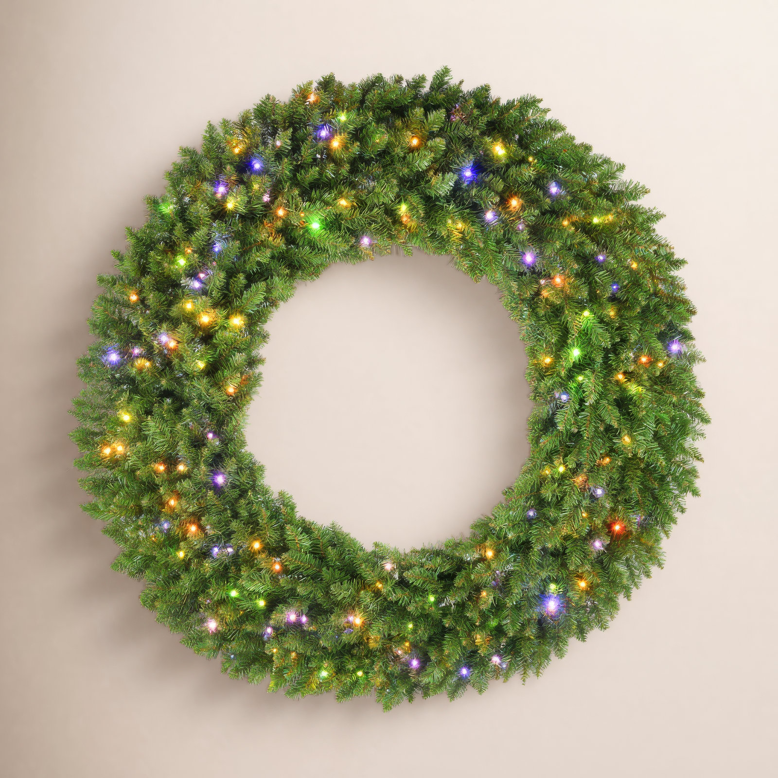 Pre-Lit Christmas Wreath, 60" W x 60" H x 60" D
