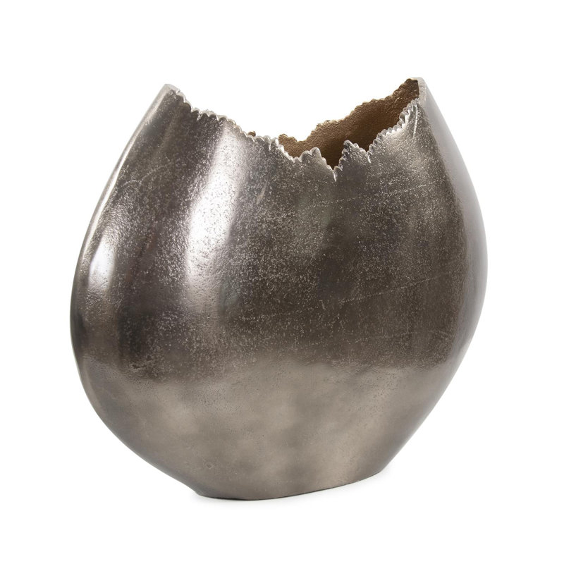 Baniff Jagged Edged Disc Vase- Medium, 13" H x 15.5" W x 5" D