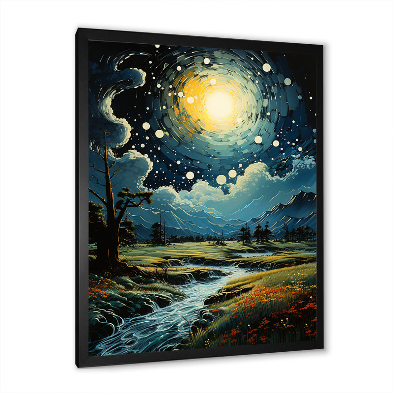 Letta Rager Storms Pointillism II, reproduction d'art sur toile, H 20 po x l 12 po x P 1 po, Cadre photo noir